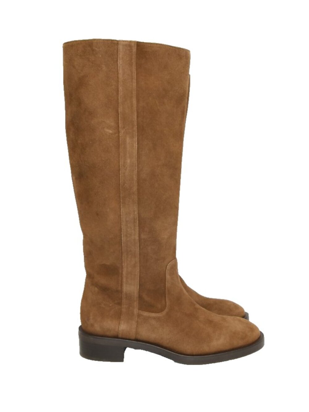 $700 STUART WEITZMAN Sadie knee HIGH boots ZIP SUEDE BROWN CLASSIC 8.5 B (PD19)